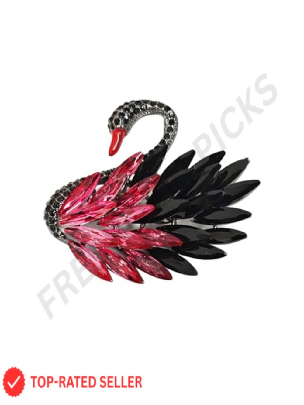 Austrian Crystal Swan Brooch Lapel Pin Vintage Corsage for Dress Scarf Shawl